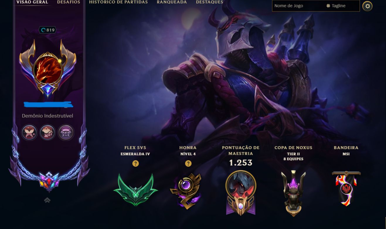 CONTALOL LVL 819 | 312 SKINS | 3 ULTIMATES | 43 LENDÁRIAS | 7 MÍTICAS | DIAMANTE
