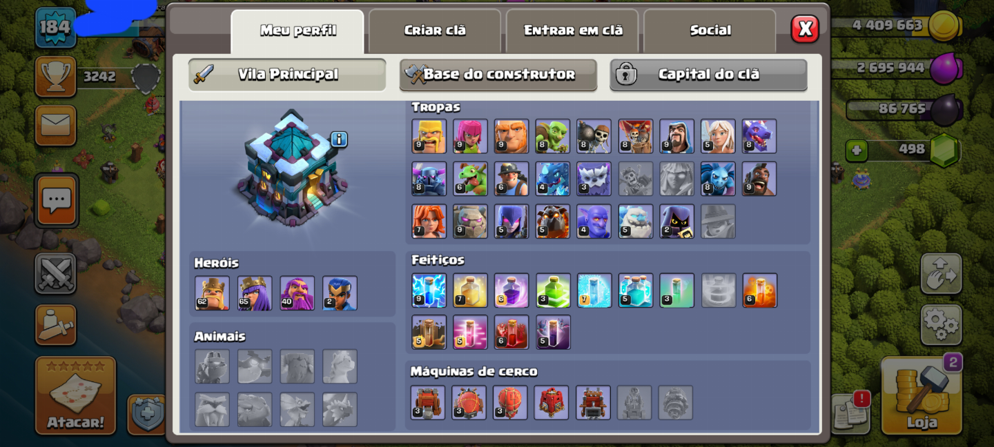 Conta Clash of clans cv13