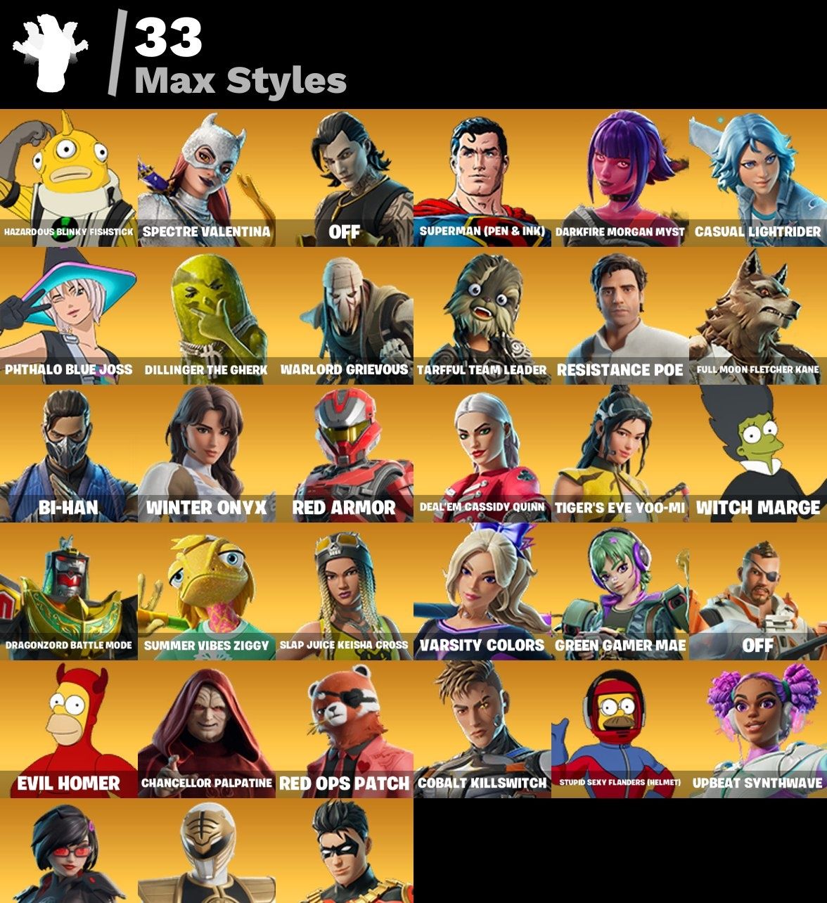 CONTA FORTNITE 63 SKINS/ COBALT SNOWFOOT/PERNA LONGA/ELITE JULES/OUTLAW MIDAS