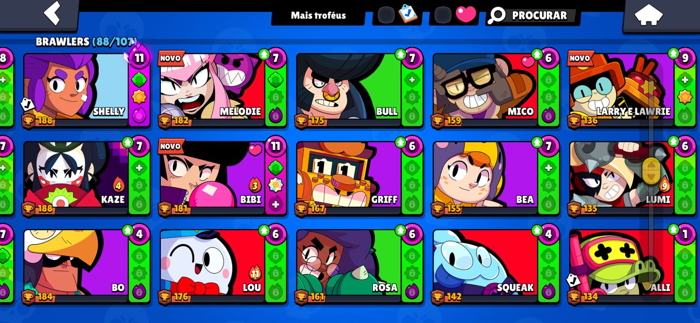 Conta brawl star 20k troféu 9 lendários 1 ultra