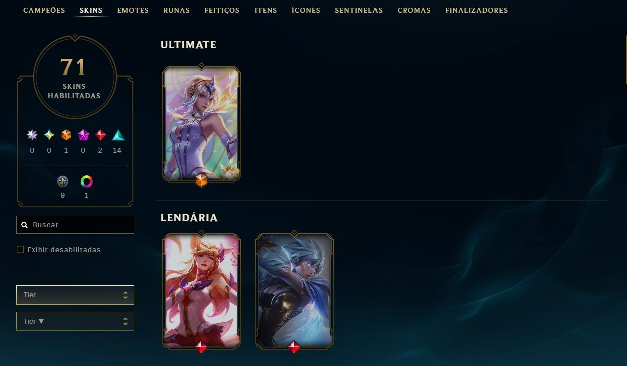 CONTA LEAGUE OF LEGENDS - 71 SKINS - ULTIMATE/MITICAS/LENDARIAS - FULL ACESSO