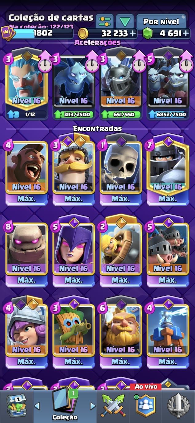 CONTA CLASH ROYALE META TOTAL UPADA