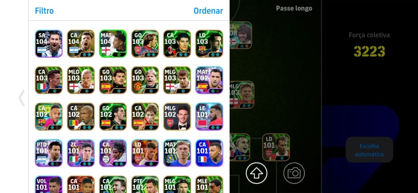 Conta Efootball Força 3240 com Best, Ronaldinho, Bellingham, Hazard, Pelé Etc