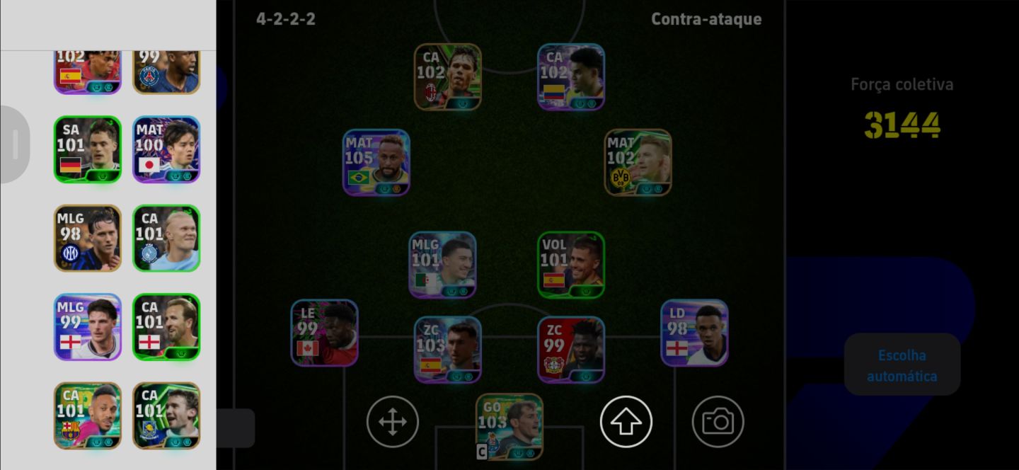 Conta Efootball Neymar 105 Blitz Curler + Hazard 102 + Luíz Dias 102 Id Konami