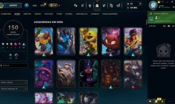 Conta LoL Plat 150 skins + Valorant Gold 130 skins