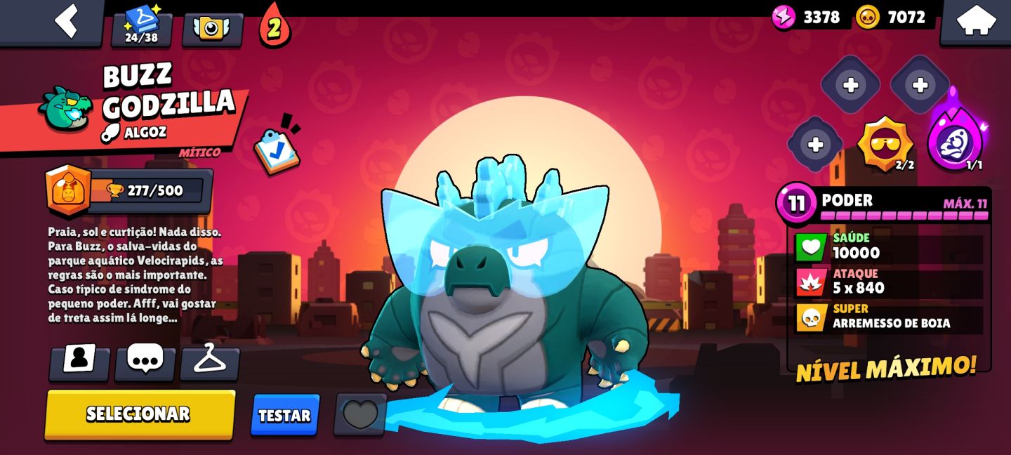 BRAWL STARS 43K | 102 BRAWLERS | 15 PRESTÍGIOS | P11 | BUZZ GODZILLA