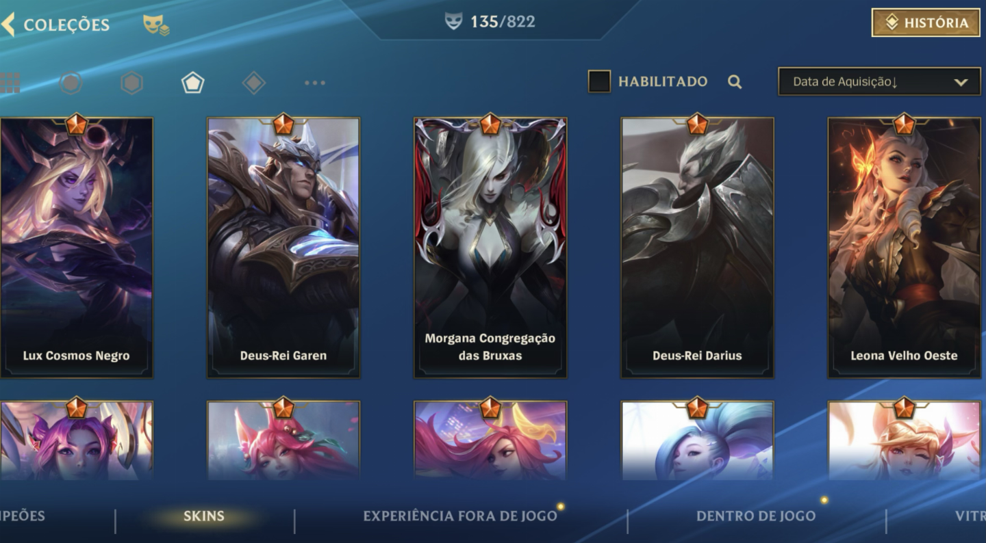 Conta wild rift nível 173 com todos os dados