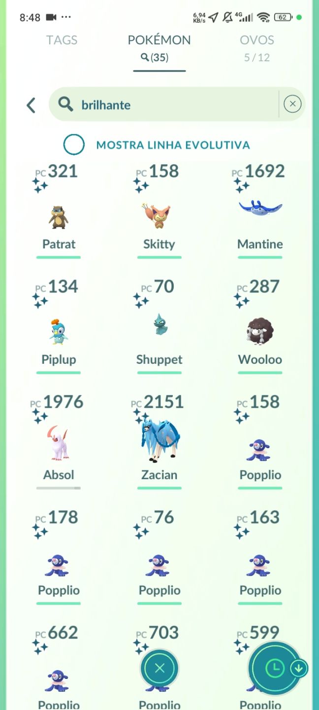 Conta de Pokémon go