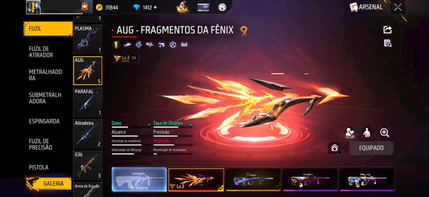 Conta FreeFire 7 Anos | 1372 diamante | Pacote Hashira Sensi | Tds Skins Naruto