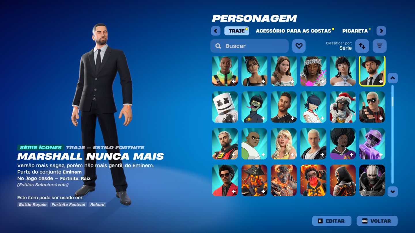Conta Fortnite 711 skins Season 3 até atual completas Salve o Mundo Fundador.