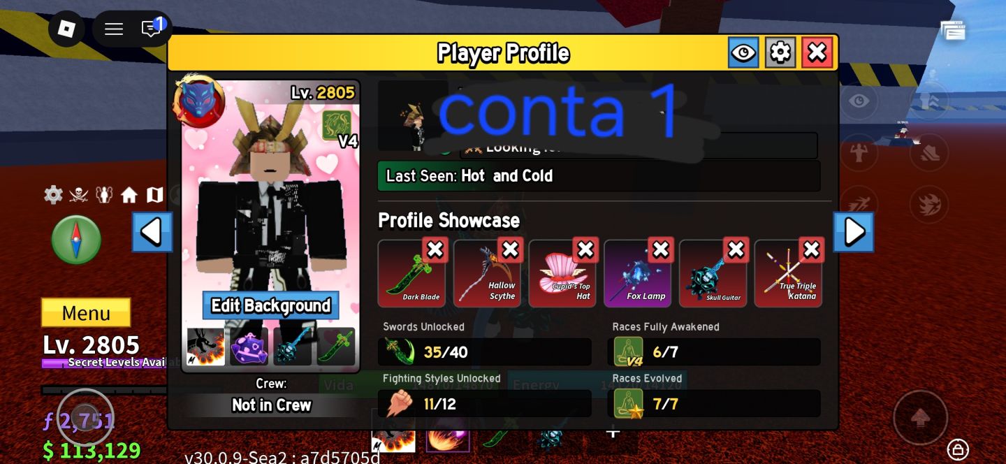 CONTAS BLOX FRUITS(BUDDA PERM , YORU , 2 MONEY E ETC) PROMOÇÃO DIA DAS CRIANÇAS