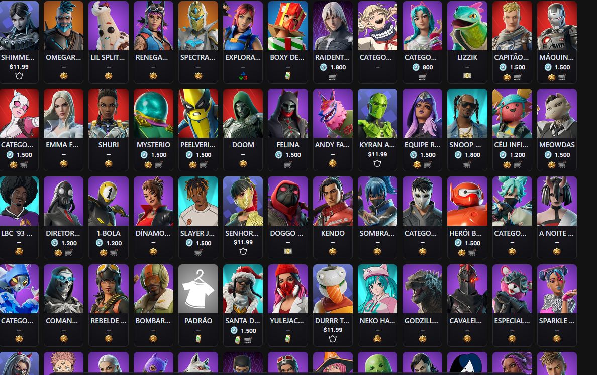 Conta FORTNITE 387 Skins + salve o mundo (V-BUCKS) FULL ACESSO