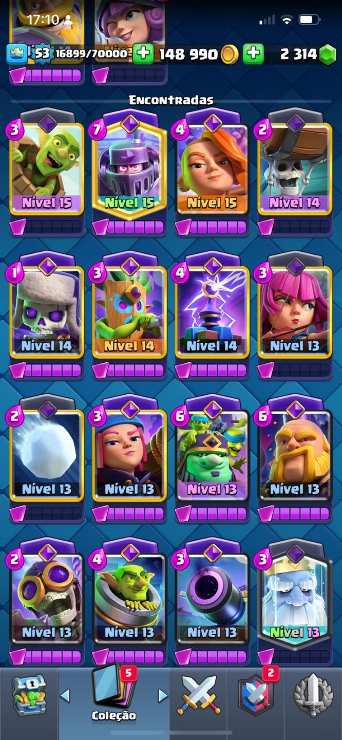 Conta de clash royale muito boa com 9k trofeus