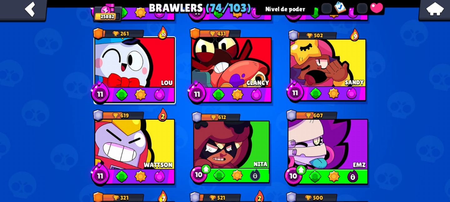 (valor negociável)Conta braw stars 25000 troféus e uma de Clash Royale