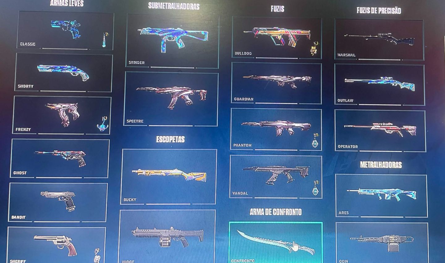 CONTA VALORANT COM SKIN ARCANE