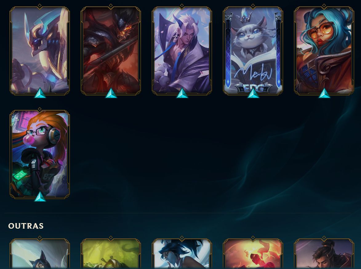 CONTA DE LOL 241+ SKINS LVL 250+ (SKINS EDG LIMITADAS COM CHROMA E ASSINATURA)