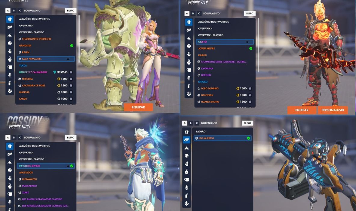 Conta Overwatch Platina + 100 Skins + 2 Arma Mitica + 3 Personagens Miticos