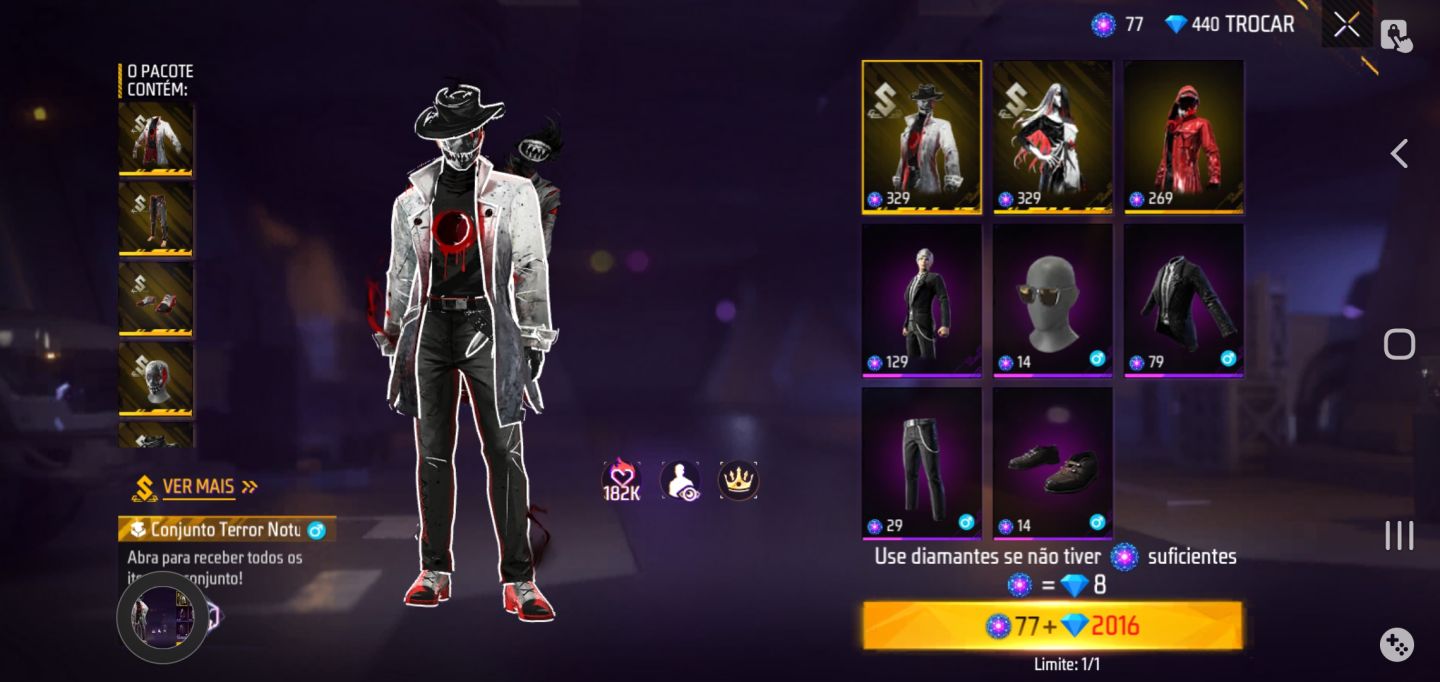 PROMOÇÃO DE CONTAS [FREE FIRE] SKINS EVENTO SOBERANOS NOTURNOS[LEIA A DESCRIÇÃO]