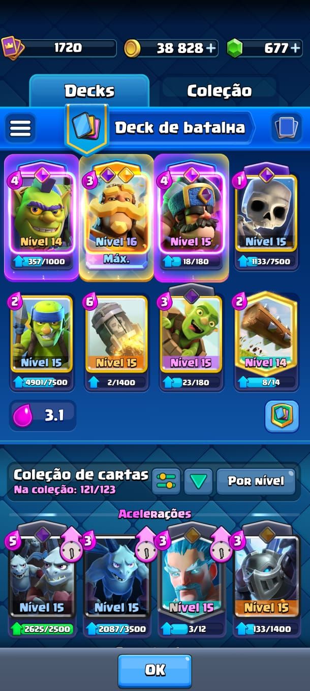 Conta de clash antiga e upada