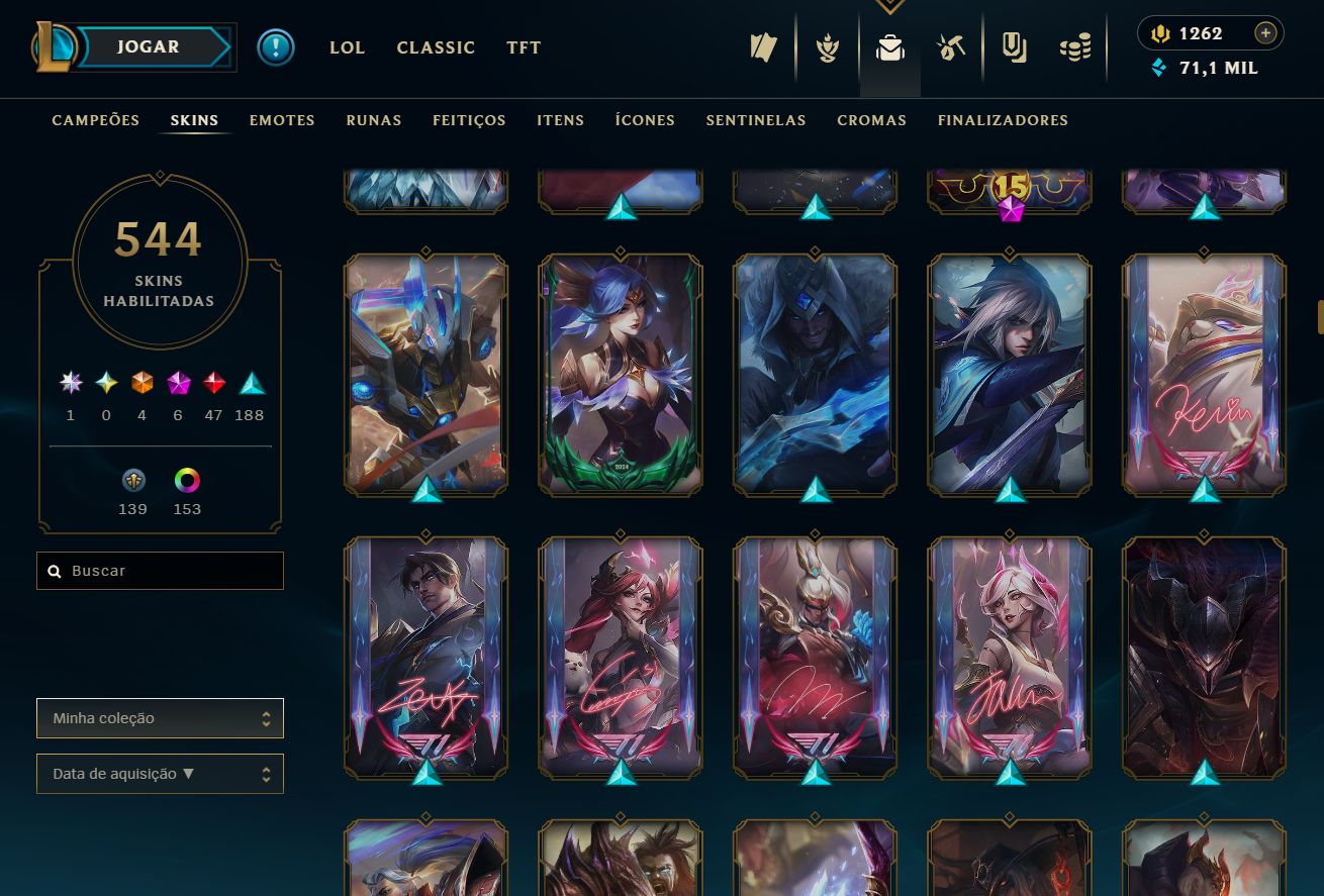 CONTA DE COLECIONADOR LOL + TFT + VALORANT