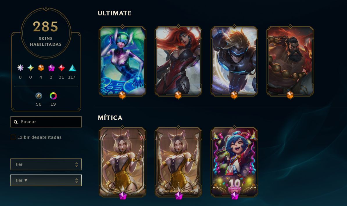 Conta LoL 221 Skins | RARA: Ahri K/DA Prestígio (2022) + 4 Ultimates