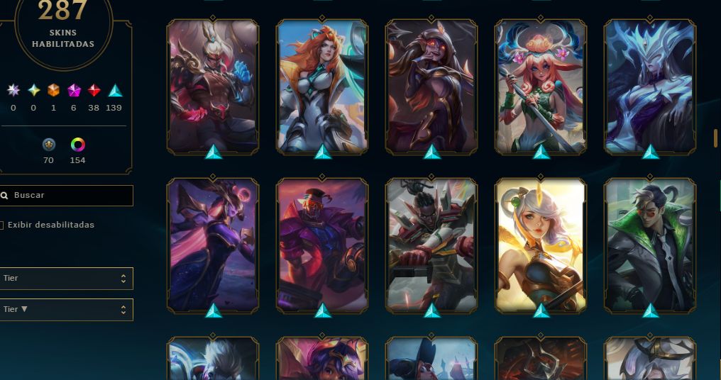 FULL ACESSO - 287 SKINS - MESTRE - 69,4K ESSENCIA AZUL - LEVEL 853