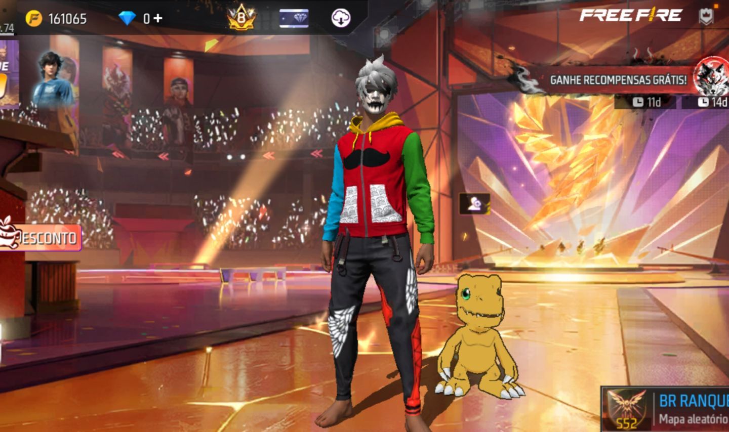 CONTA FREE FIRE (FF) FULLZONA 15 EVOS, 12 PUNHOS, UMP E XM8 ATT (NÃO É A ROXA)