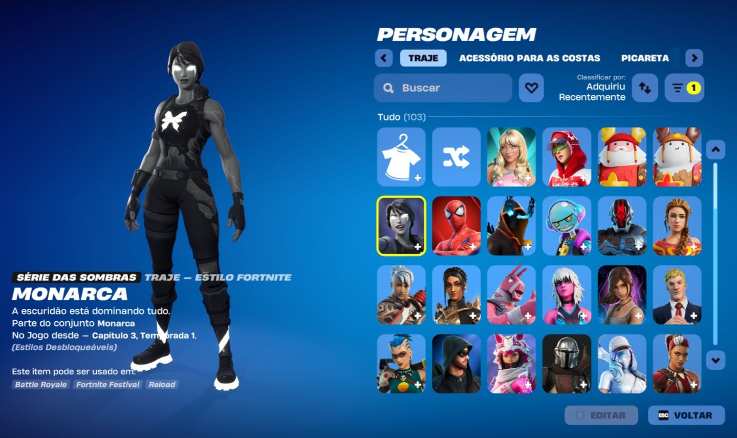 Conta Fortnite com varios personagens lendarios