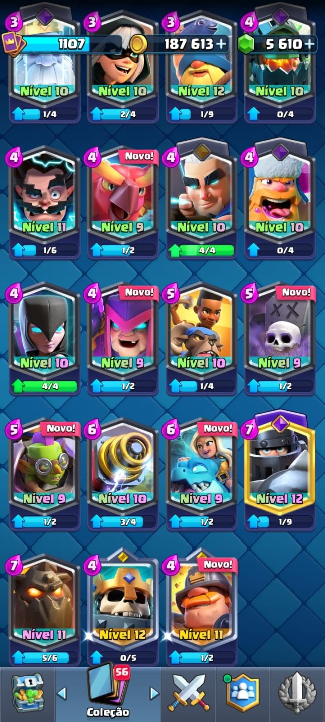 Promoção! Clash Royale Torre Rei Nv12 Arena 19 + 5610 Gemas + Cartas Evoluidas