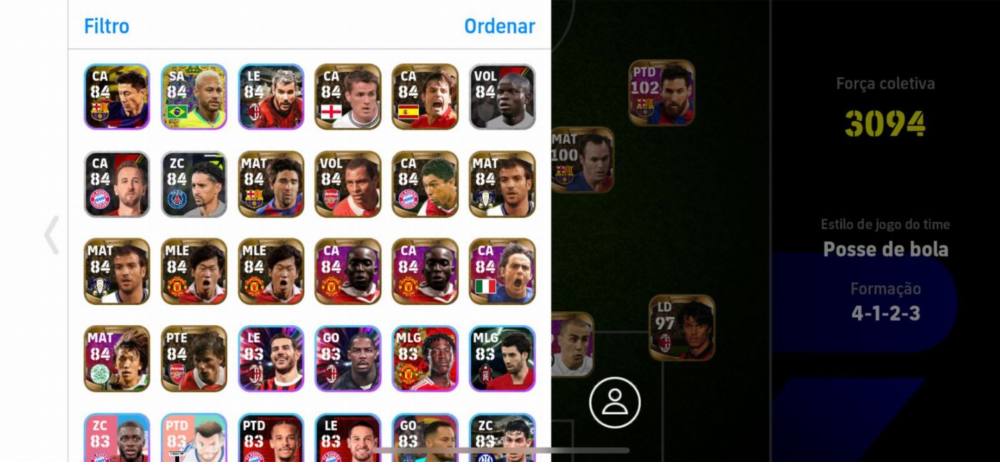 CONTA EFOOTBALL MUITO ANTIGA COM RONALDINHO