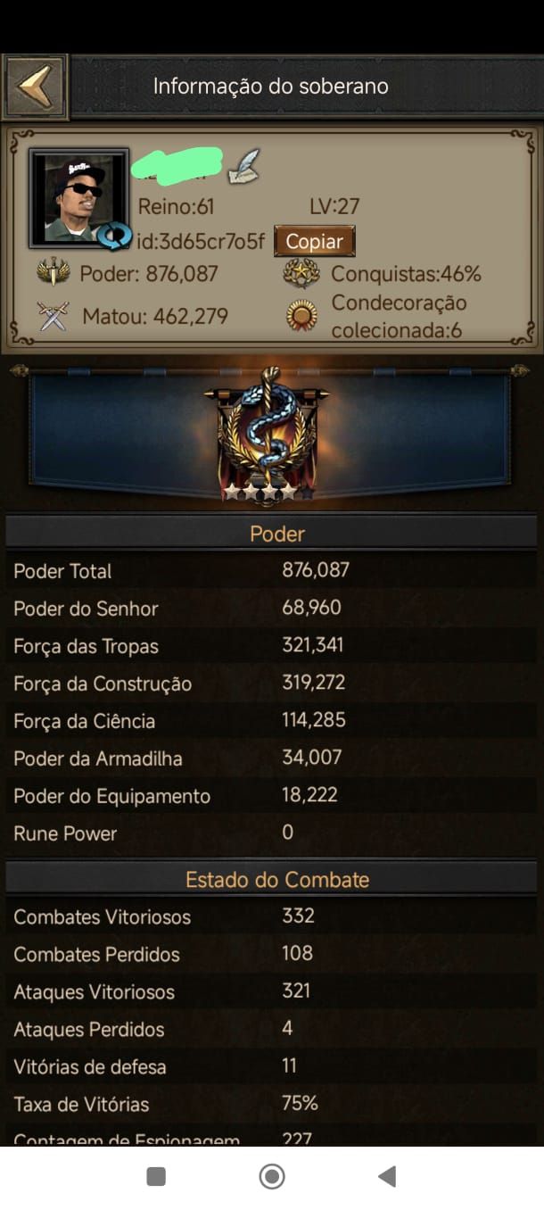 CONTA DE CLASH OF KINGS CASTELO 20 COM 22K DE GOLD