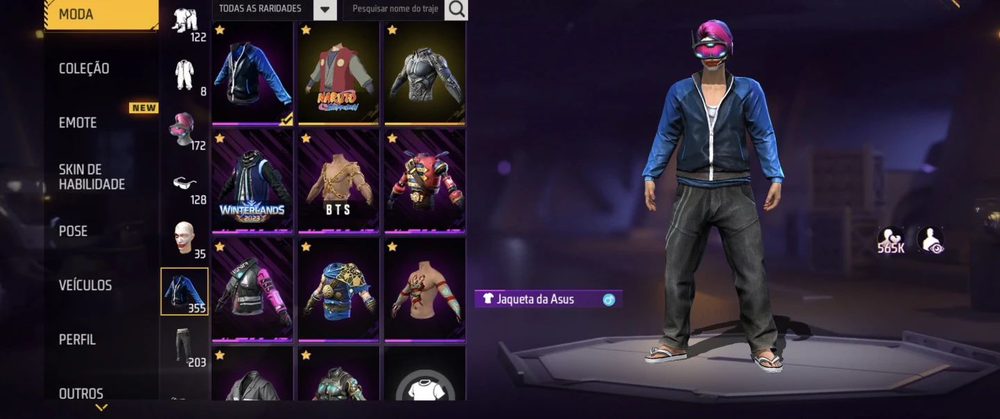 Conta Antiga Boa e Barata com Bastante Skins Feminina,ump e Xm8 Att + 355 Peitas