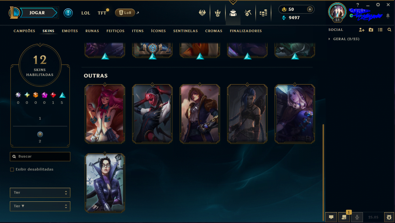 Conta Valorant com skins + Skins do LOL