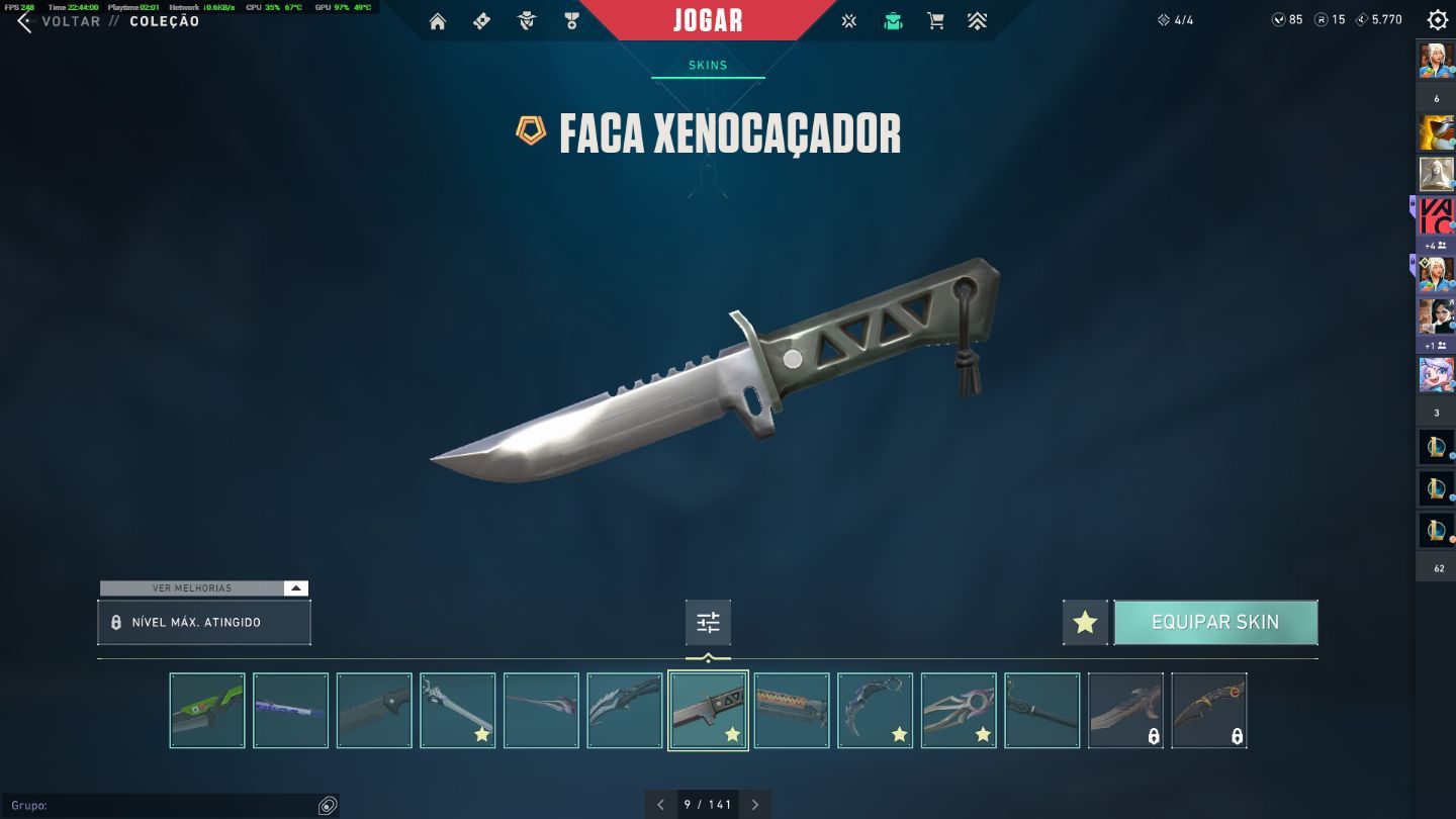 CONTA VALORANT NIVEL 441 - ELO: PLAT 3