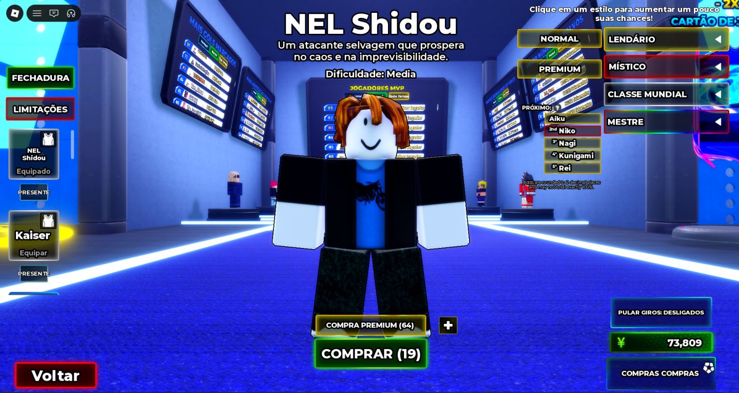 Contas Blue Lock Rivals | 2 Slots + 1 nel | World Class Fluxo | Lv 10+