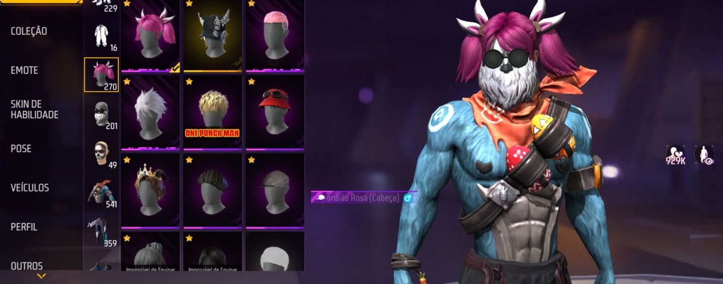 CONTA FREE FIRE MASCULINA RARA COELHAO TOP CRIMINAL E ANGELICAIS