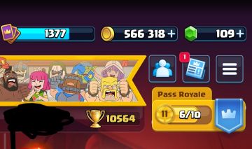 CONTA CLASH ROYALE 10564 TROFEUS, vários emotes