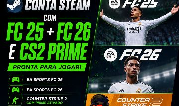 Conta Steam Full com CS2 Prime + FC 26 + FC 25 + | Entrega Rápida