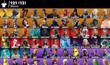 Conta Fortnite Full Acesso | 121 Skins + 120 Emotes + 141 Gliders