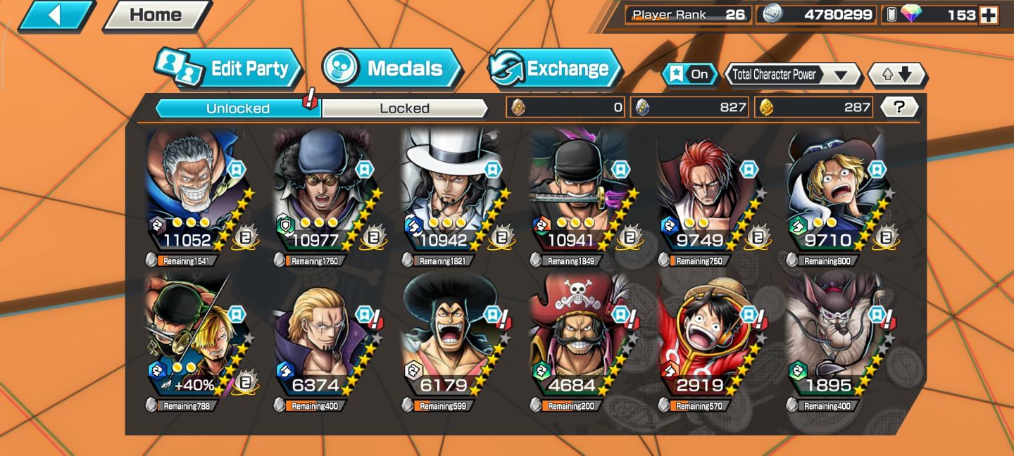 Conta one piece bounty rush 8 EX [Android]