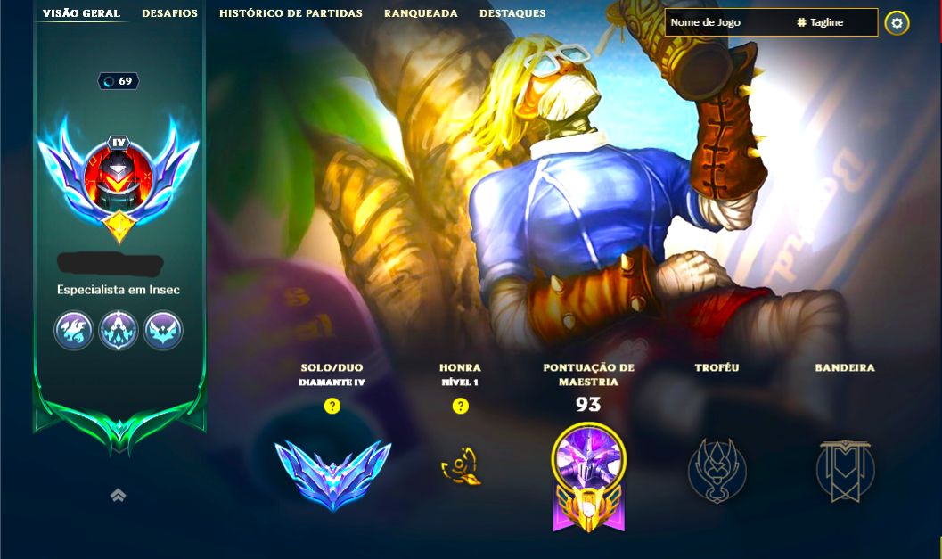 SKIN SINGED SURFISTA + [ DIAMANTE COM 55% DE WIN RATE ] + [ TROCA NICK ]