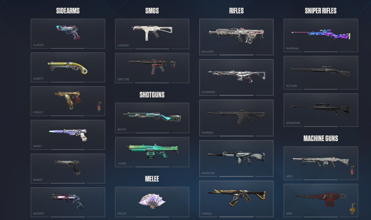 Conta valorant FA 5 Facas | 6 Vandals | Leque ignite | + de 300 skins no Lol
