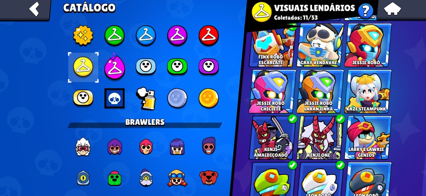 Conta BrawlStars ENDGAME - 50 LVL 11 - 300 SKINS - FULL BUFFIES - Passe Ativo