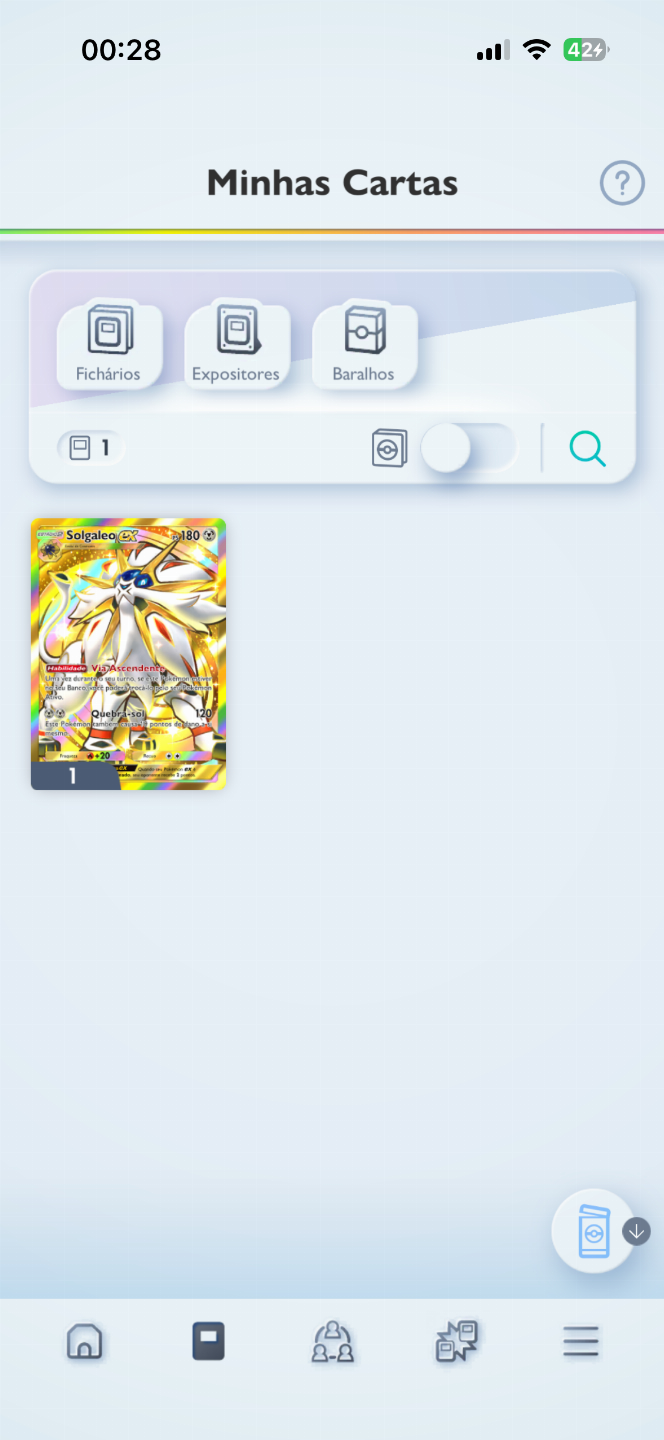 Conta PTCG Pocket Solgaleo Gold + 47 Full Art + Medalha Mestre várias seasons