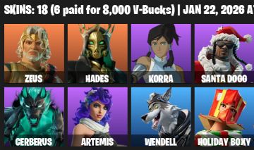 FORTNITE conta com 18 SKINS sirene | Wendell