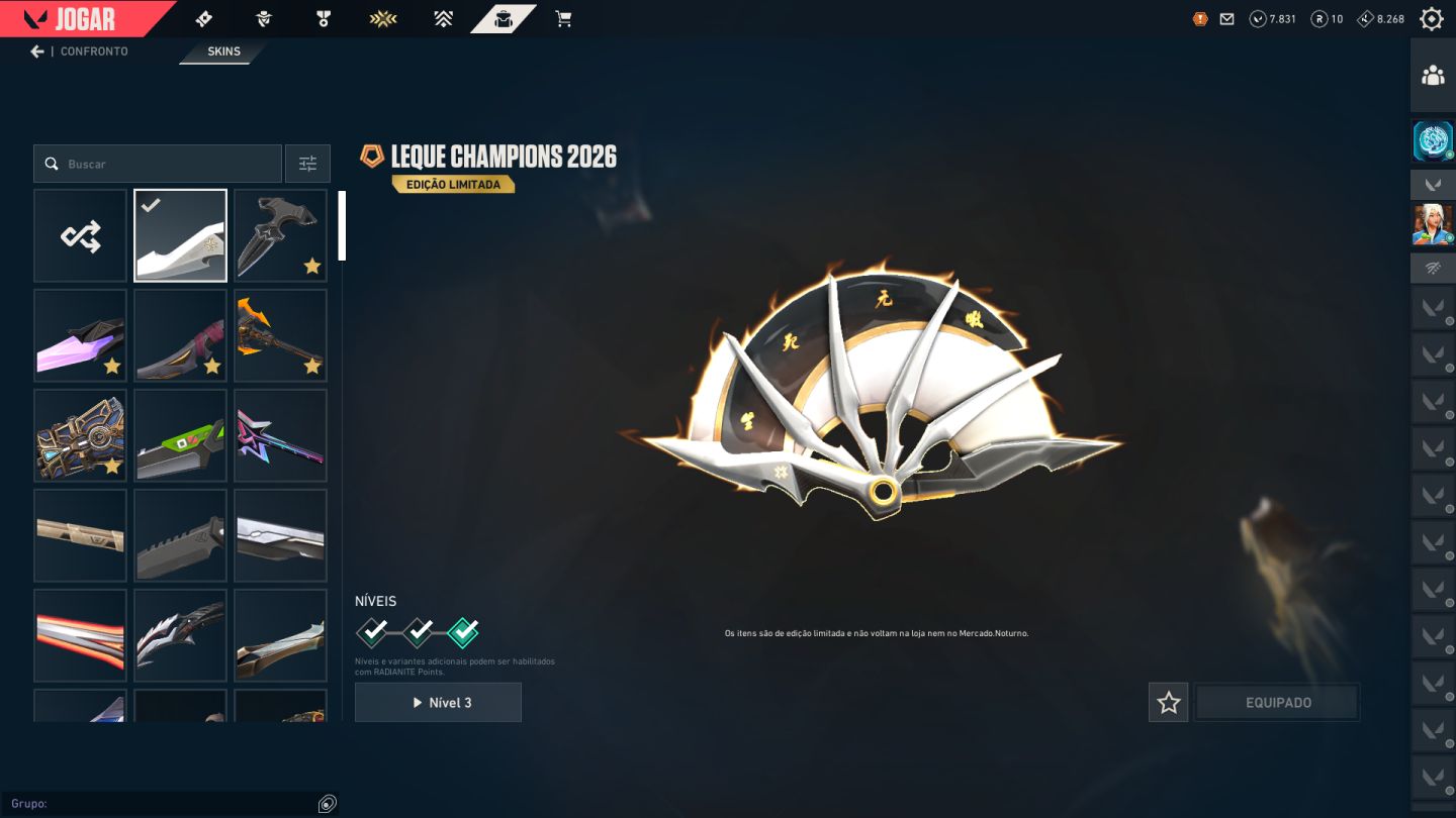 CONTA COM MUITAS SKINS INCLUINDO CHAMPIONS 26