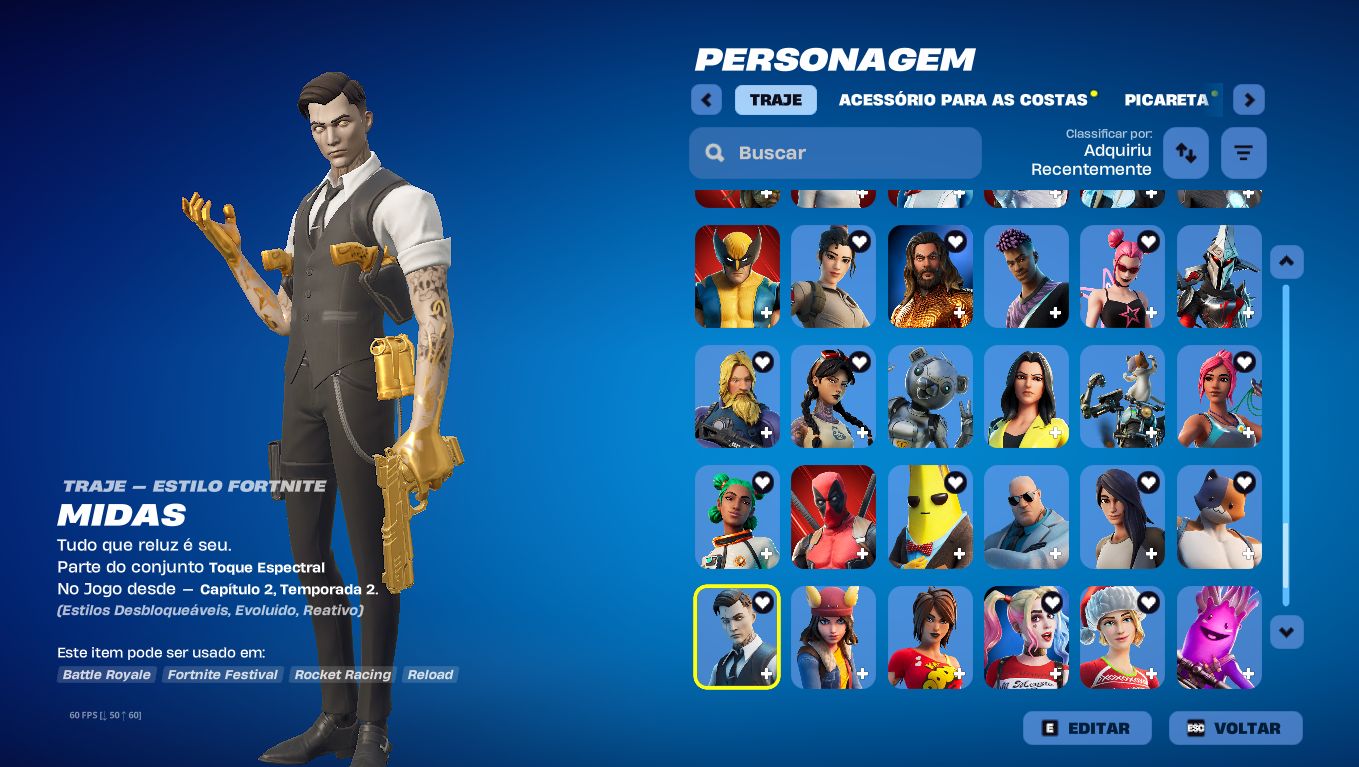 (Preço negociável) Conta 145 skins + 1k Vbucks, 100% segura!!! Fortnite