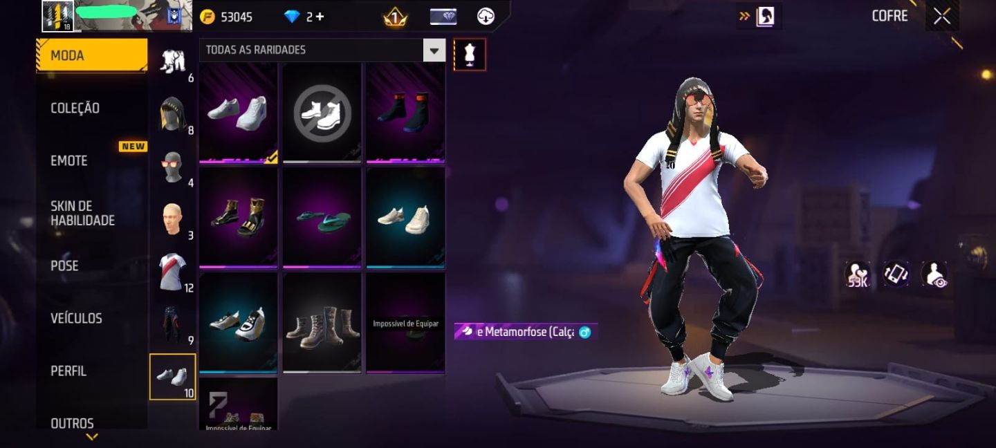 CONTA FREE FIRE LVL 18 | 2 CAMISAS DE TIME + CARTÃO MUDAR NICK+VEÍCULOS