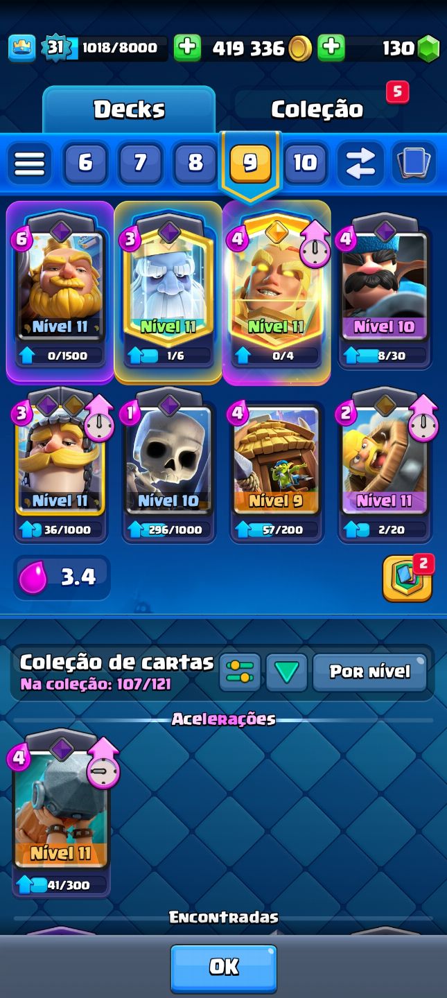 [50%]CONTA CLASH ROYALE 5500 TROFEUS ARQUEIRO HEROI