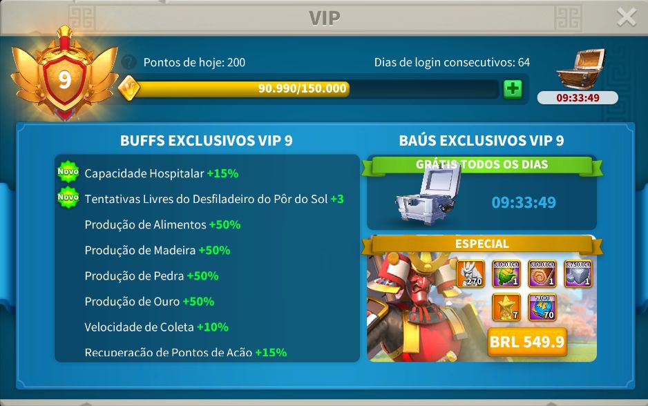 Conta Rise of Kingdoms Reino 4146